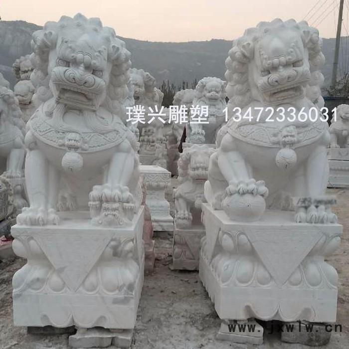 璞興雕塑 石雕獅子 漢白玉石獅子 石獅子雕刻