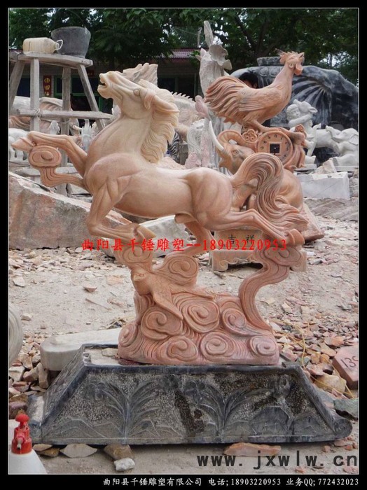 漢白玉石雕馬，石雕駿馬，石雕奔騰馬，石馬雕刻