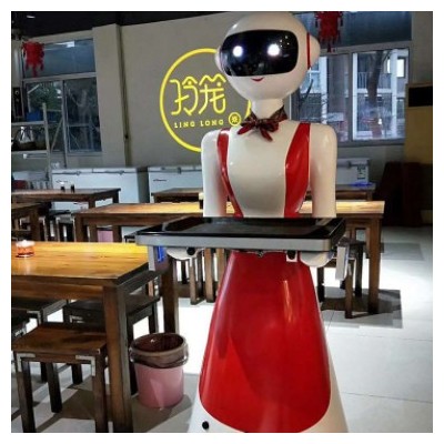 酒店餐廳智能送餐機器人送菜端菜傳菜跑堂服務員迎賓國外多語言